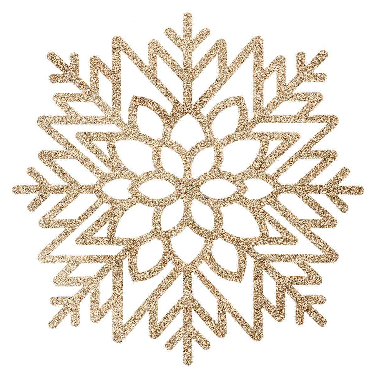 Individual de mesa FLOCO de neve dourado 42cm, , large