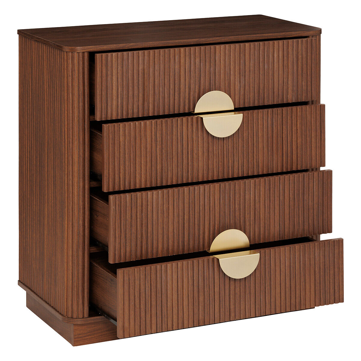 Cómoda com 4 gavetas WANY castanho escuro, , large