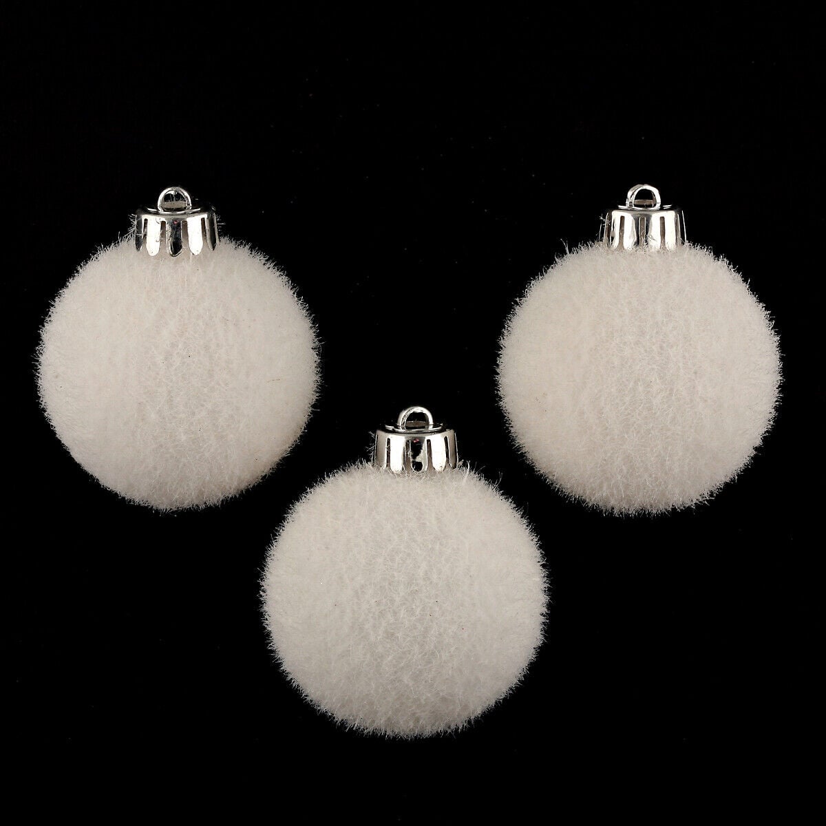 Conjunto de 3 bolas brancas com neve, , large