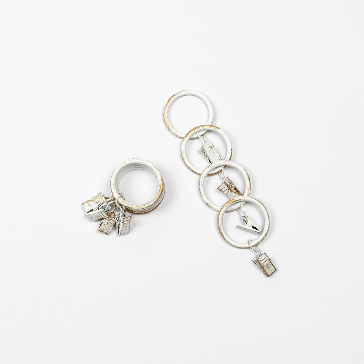 Conjunto de 8 argolas com mola branca e dourada, , large