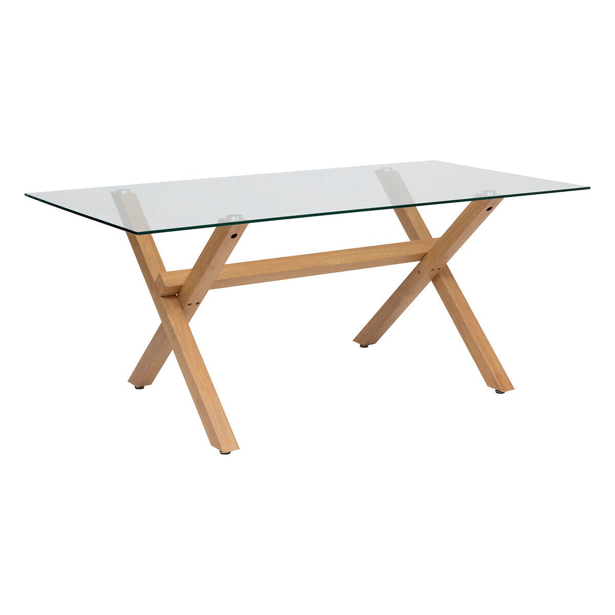 Mesa de jantar JOREL com tampo de vidro 90x180cm, , large
