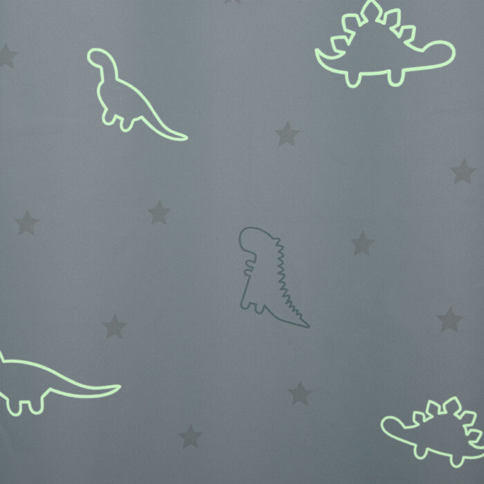 Cortina azul fluorescente com dinossauros 140x260cm, , large