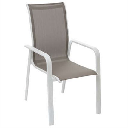 Cadeira com braços ESSIO noisette e branco, , large