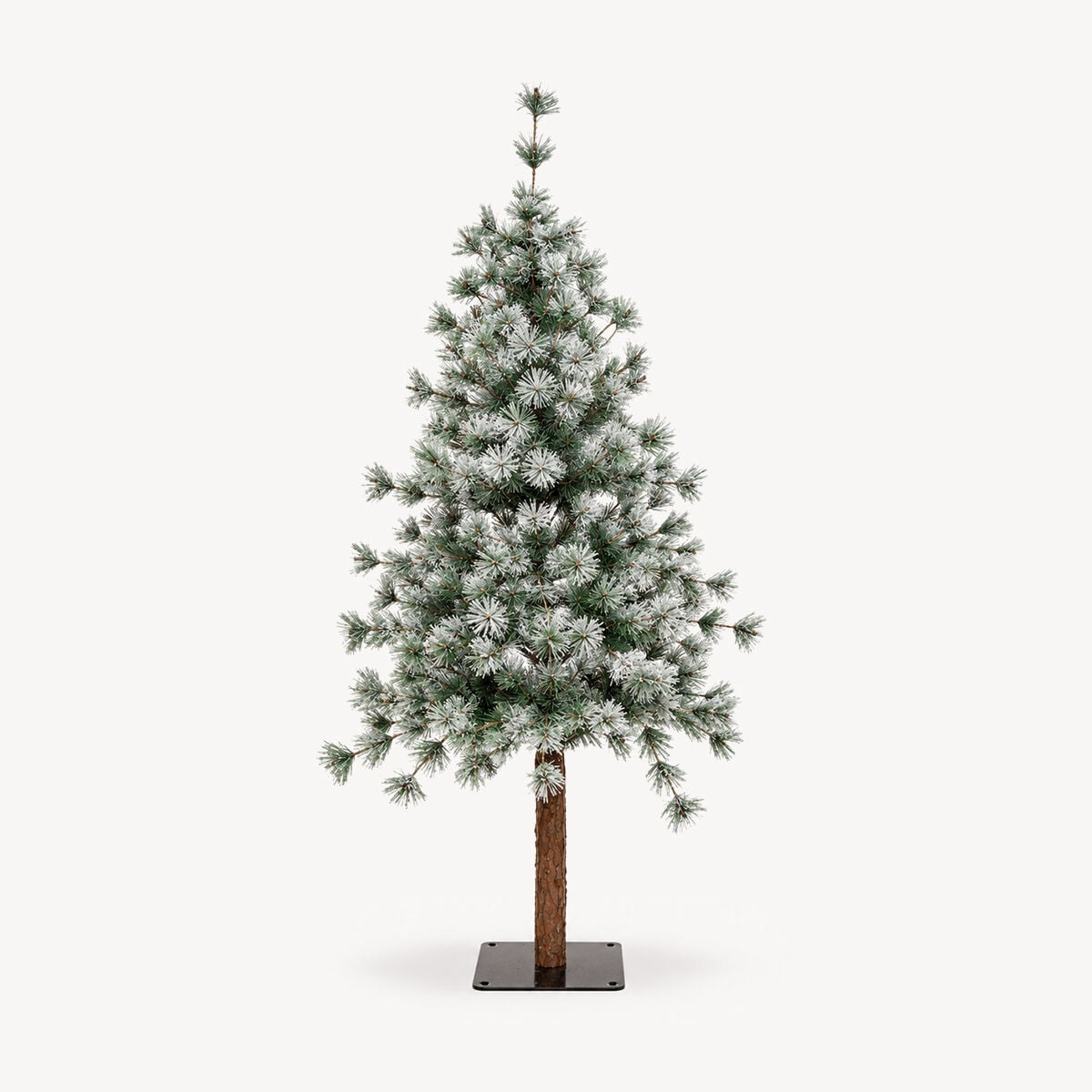 Árvore de natal NORDSTAR neve com tronco madeira 150cm, , large