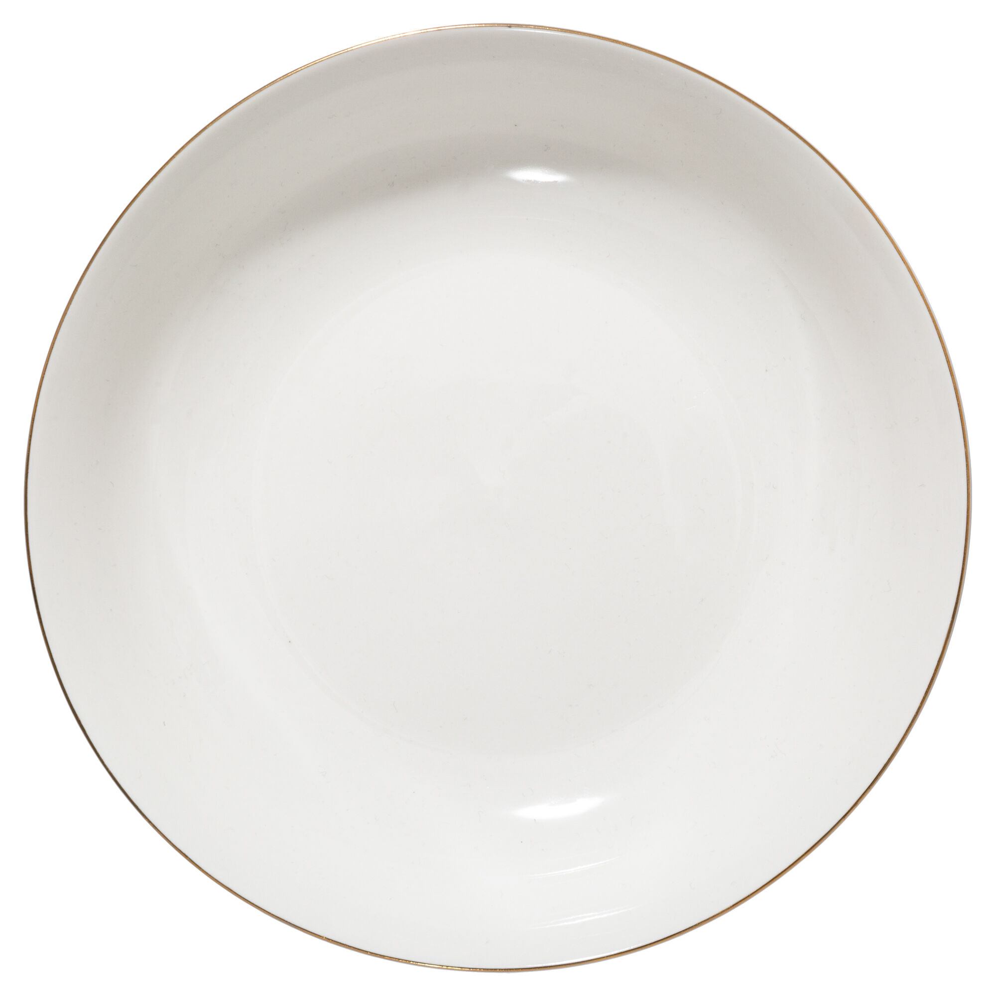 Prato de sopa PETIT SALON branco com beira dourada 20cm, , large