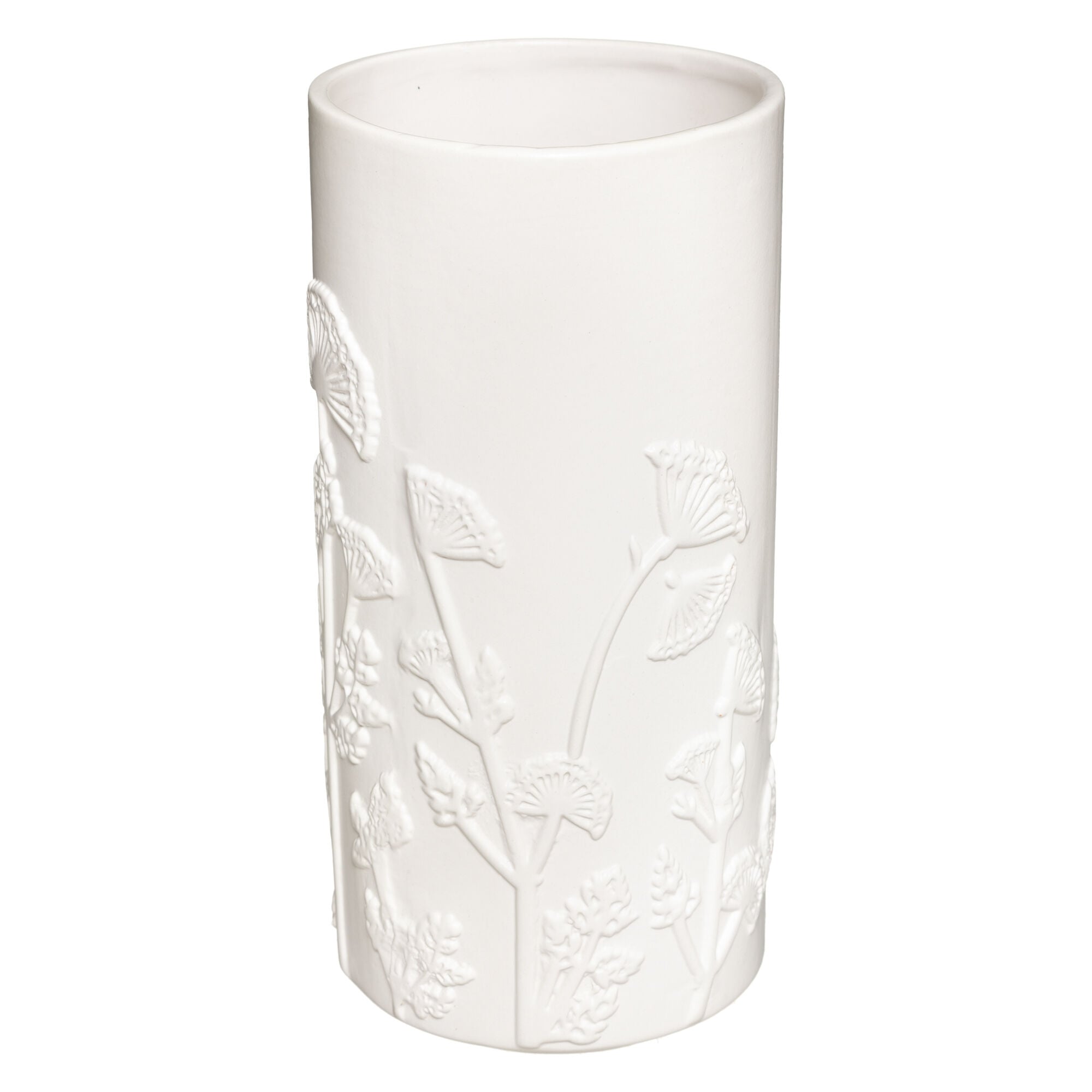 Jarra MIND branca com flores 3d 25cm, , large