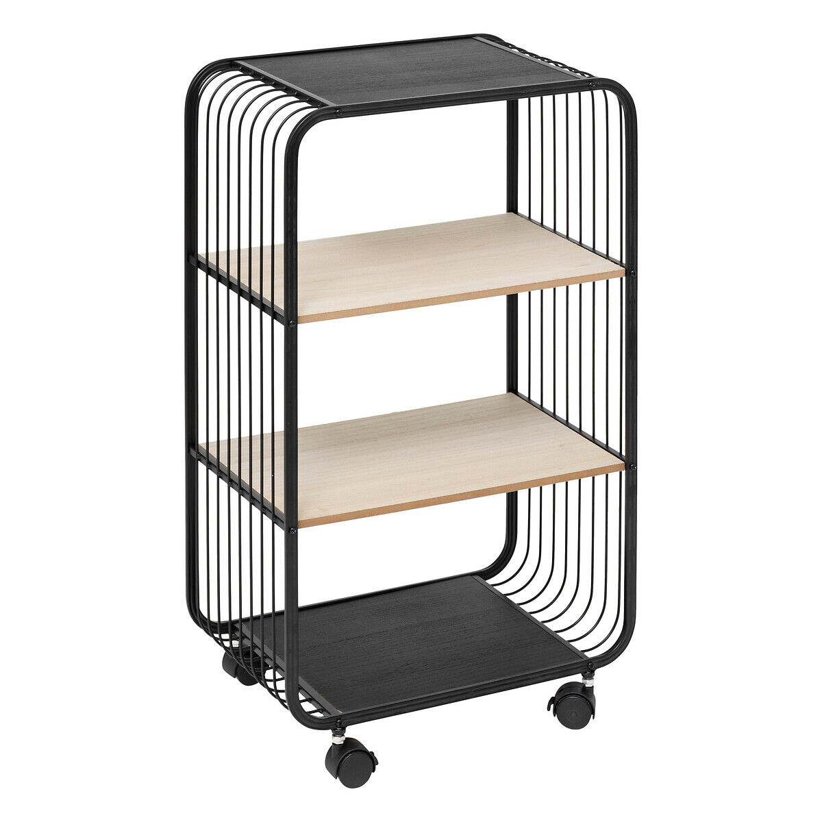 Estante con 3 niveles de mdf negro, , large