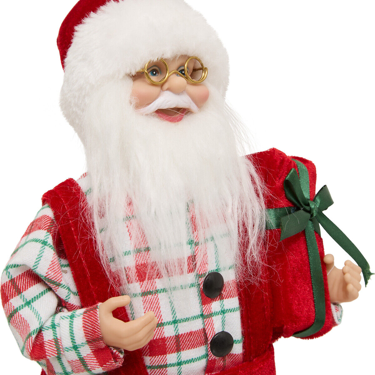 Figura Pai Natal com jardineiras 30cm, , large