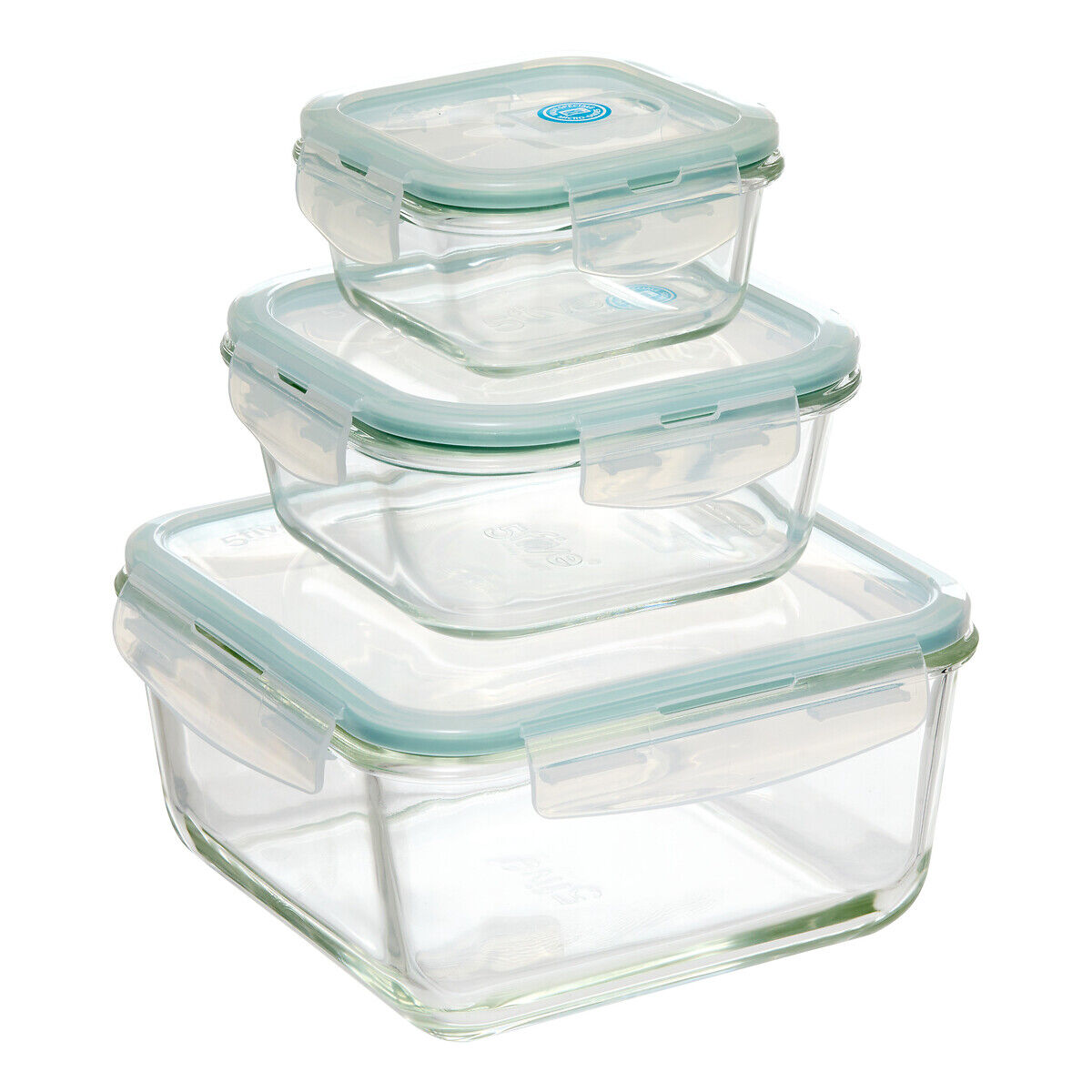 Set de 3 herméticos CLIPEAT de vidrio, , large