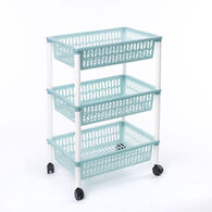 Carrito auxiliar con 3 cestas azul