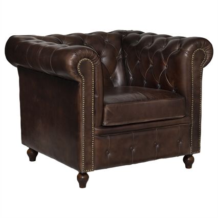 Poltrona CHESTER castanha, , large