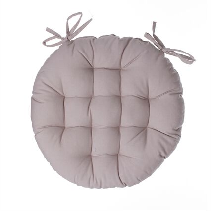 Coxim redondo bege em algodão 38cm, , large