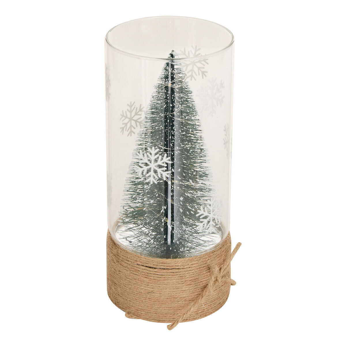 Vaso de vidro com árvore de natal decorativa 20cm, , large