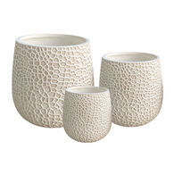 Maceta de fibra de arcilla beige