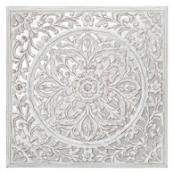 Painel Decorativo Fanny Branco Em Madeira 58x58cm