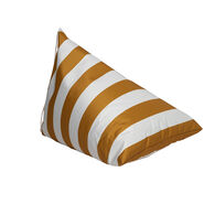 Puf playa impermeable rayas blancas y amarillo