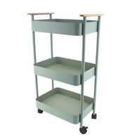 Carrito auxiliar verde con 3 bandejas