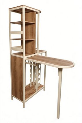 Móvel de bar com garrafeira marfim, , large
