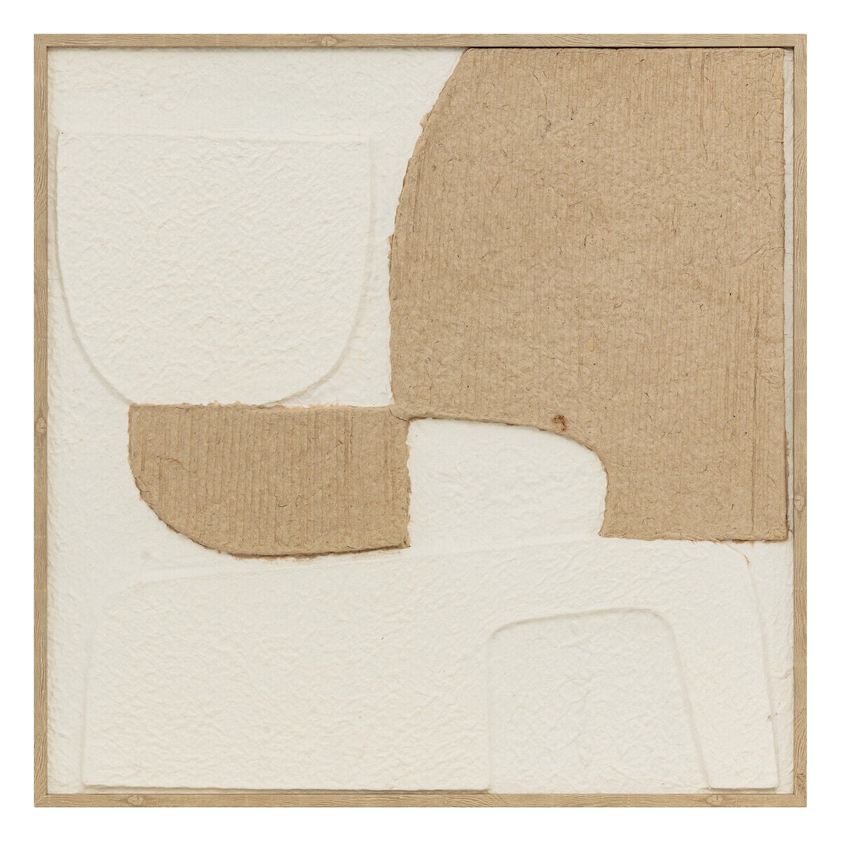 Quadro decorativo com relevo abstrato AMARI bege 70x70cm, , large