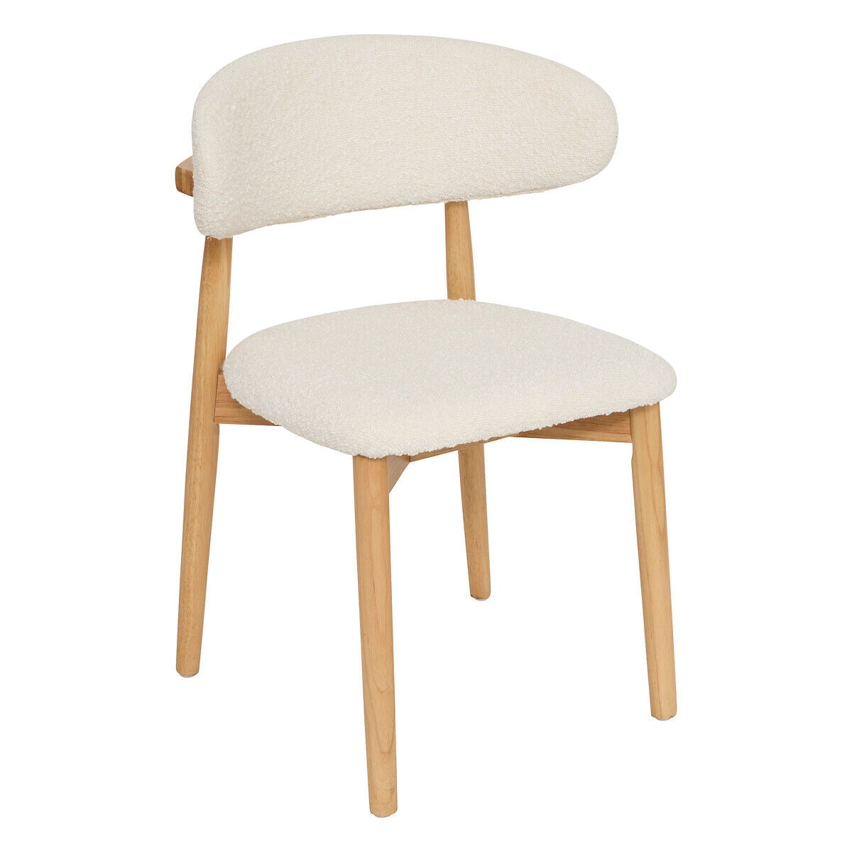 Cadeira SARI branca com tecido bouclé 56x71cm, , large
