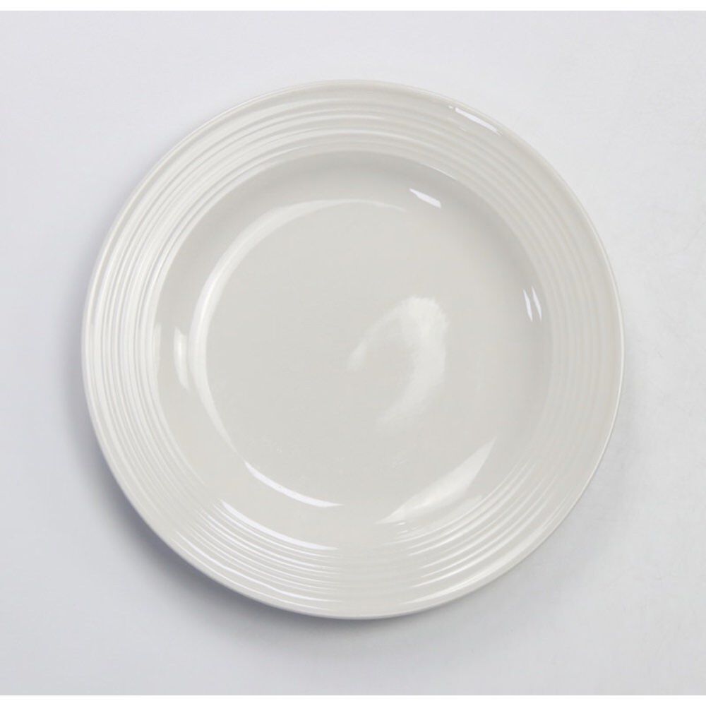 Prato de sobremesa branco PURE em porcelana 19cm, , large
