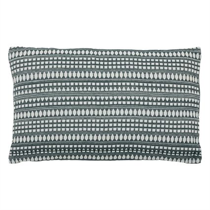 Cushion MICAH JACQUARD blue and ecru, , large