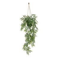 Maceta colgante con bamb&uacute; artificial 67cm