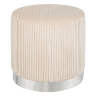 Puf SYLIA marfil de terciopelo 38x38cm