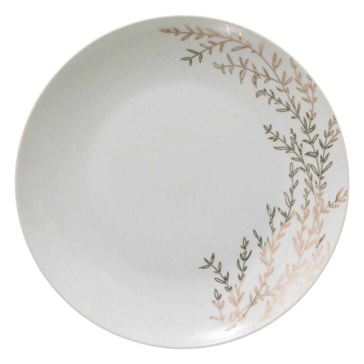 Prato de sobremesa ROSE branco em porcelana 19cm, , large