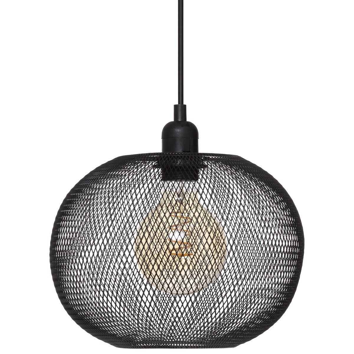 Candeeiro de teto bola em preto 25cm, , large