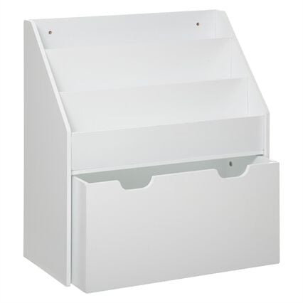 Estante branca em mdf com gaveta, , large