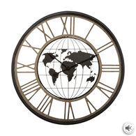 Reloj De Pared De Metal Mundo 67Cm