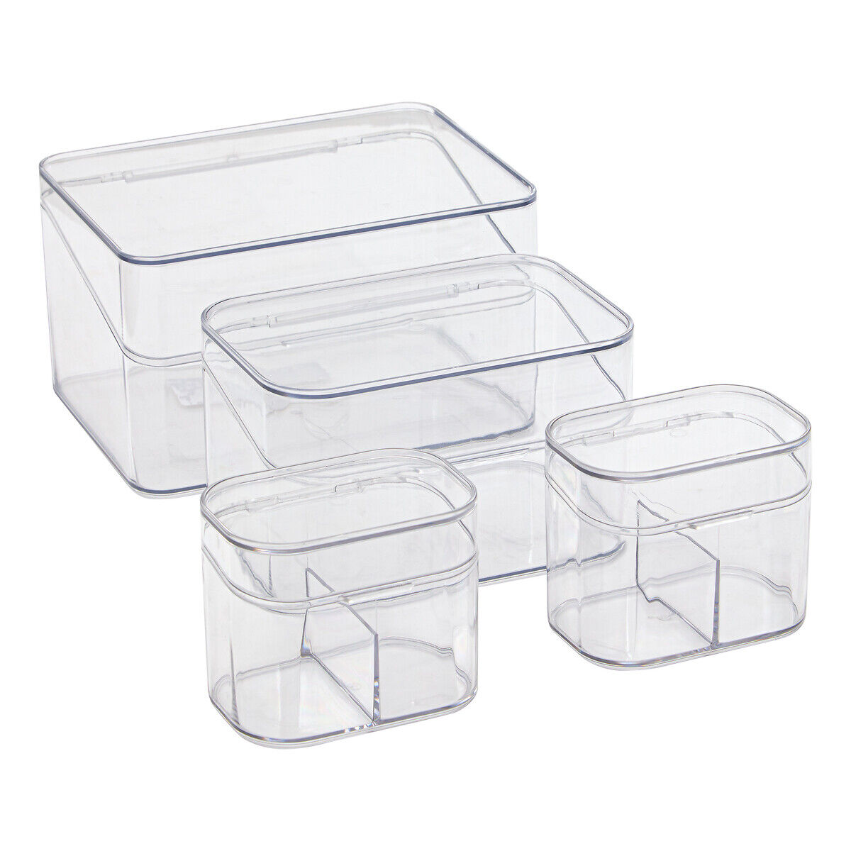 Organizador com 4 compartimentos transparente, , large