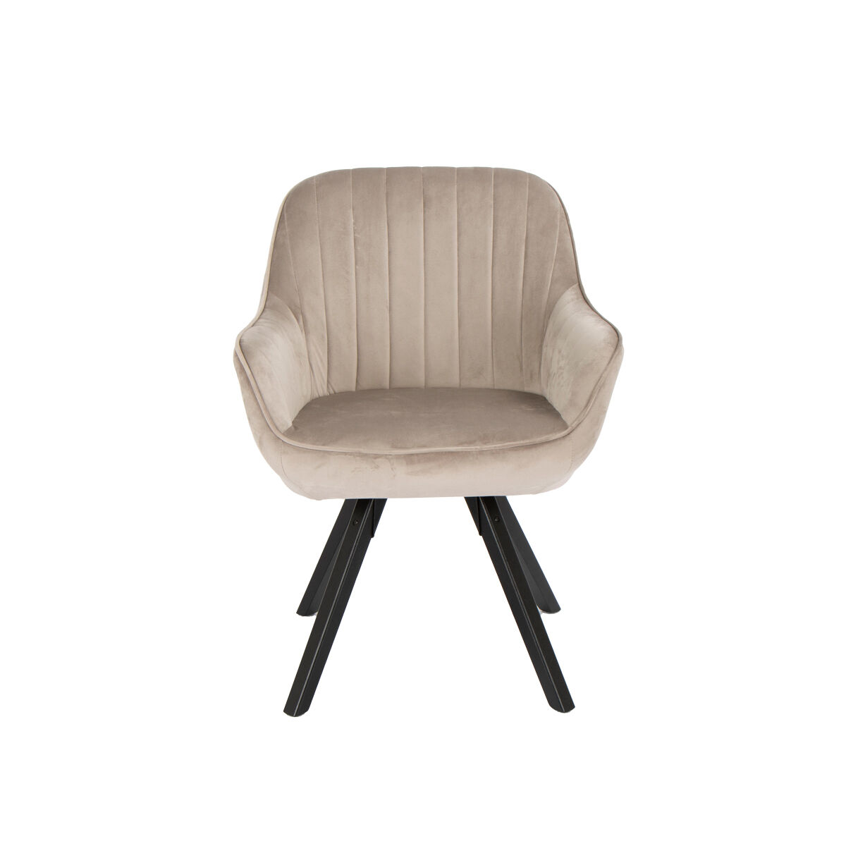 Cadeirão rotativo MAITE em veludo taupe com pernas de madeira, , large