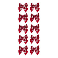 Set de 10 lazos rayas de terciopelo 8cm