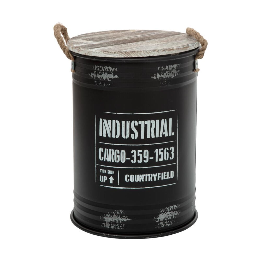 Tin black in metal with lid, , large