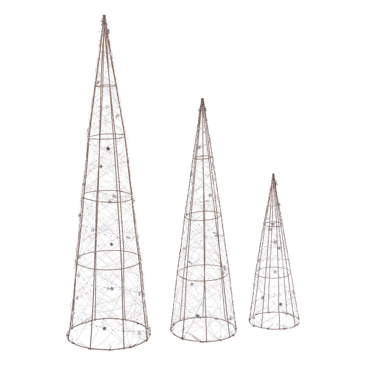 Cone decorativo com leds branco quente 80cm, , large