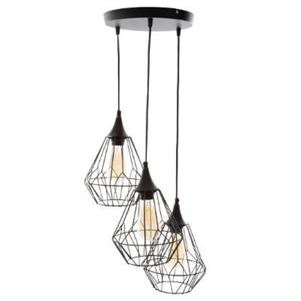 Candeeiro de teto com 3 candeeiros metal, , large