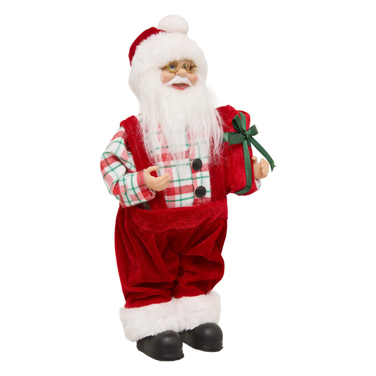 Figura Pai Natal com jardineiras 30cm, , large
