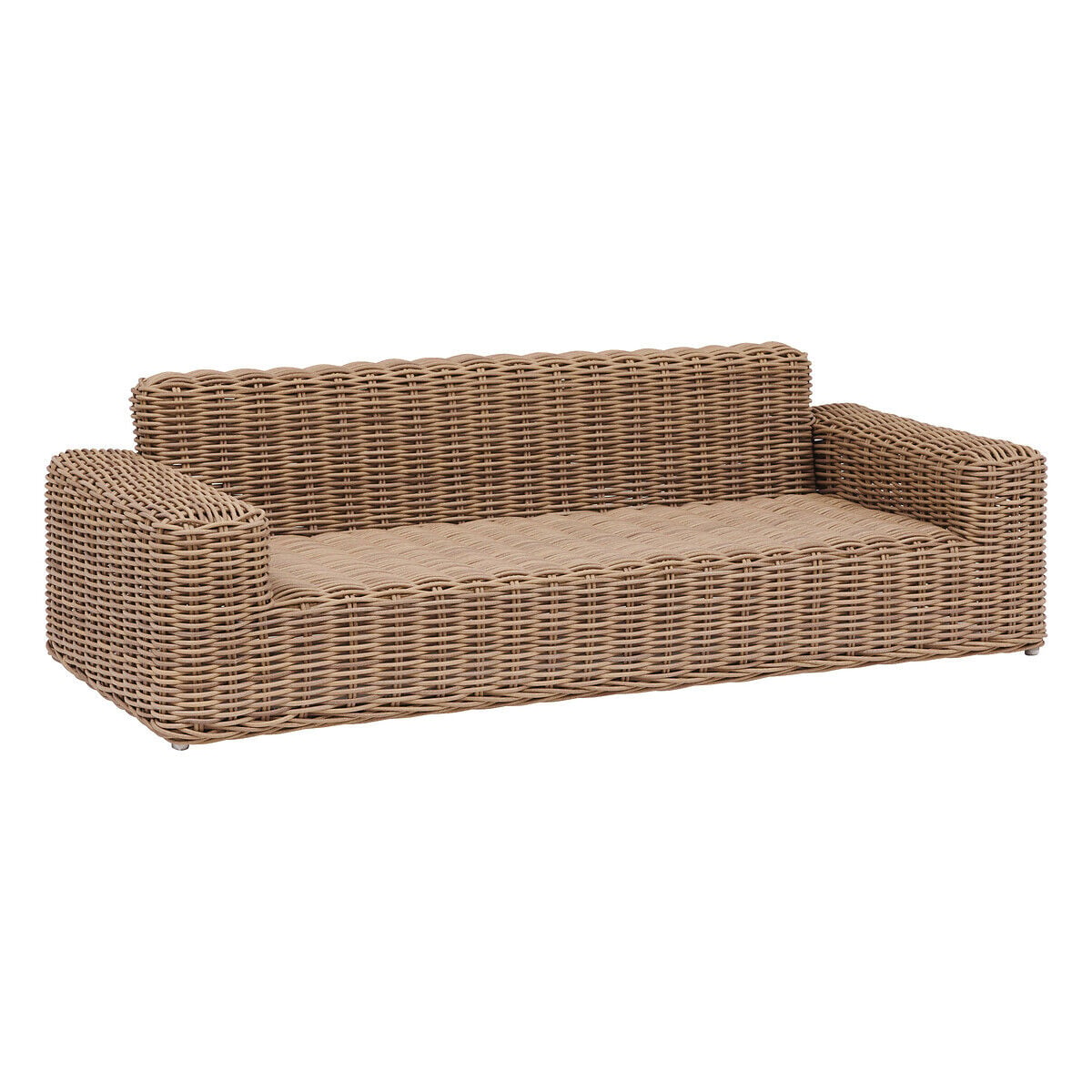 Sofá de 3 lugares SAVINIA castanho em rattan, , large