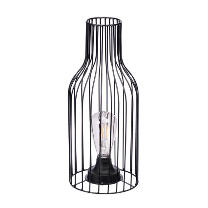 Candeeiro de mesa preto em metal 38cm, , large