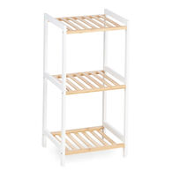 Estante con 3 baldas blanco de bamb&uacute; 70cm