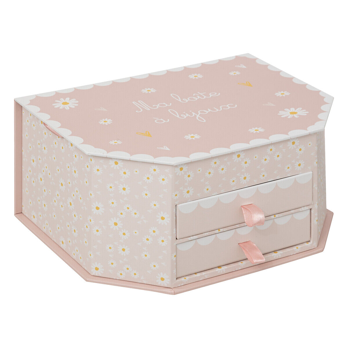 Guarda-joias com 2 gavetas LANA rosa 21cm, , large