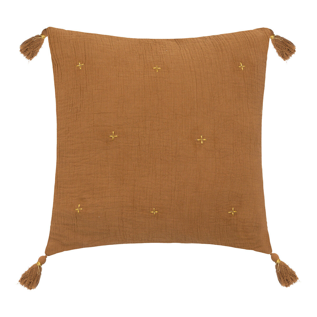 Cushion WINTER LIGHT gauze celadon green with crosses, , large