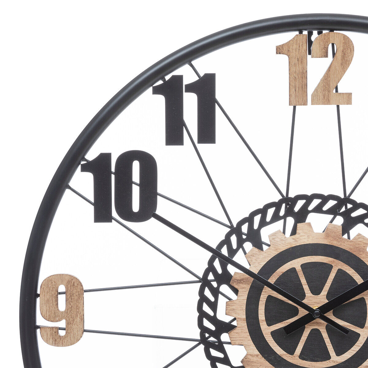 Relógio de parede MOHAN bege e preto em mdf e metal 65cm, , large