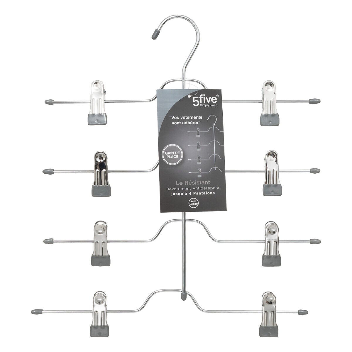Cabide para calças em metal com pinças, , large