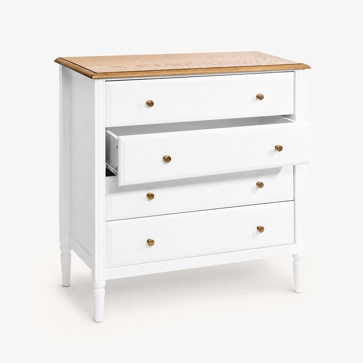 Cómoda SOLEN branca em mdf com 4 gavetas, , large