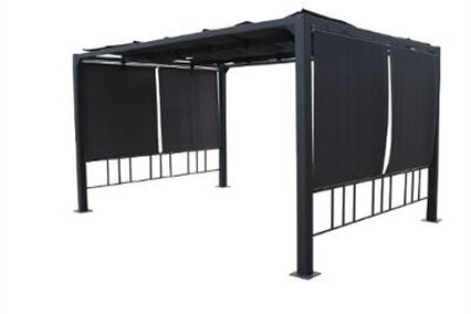Conjunto de 4 cortinas para pérgola MOAI ardósia 3x4m, , large