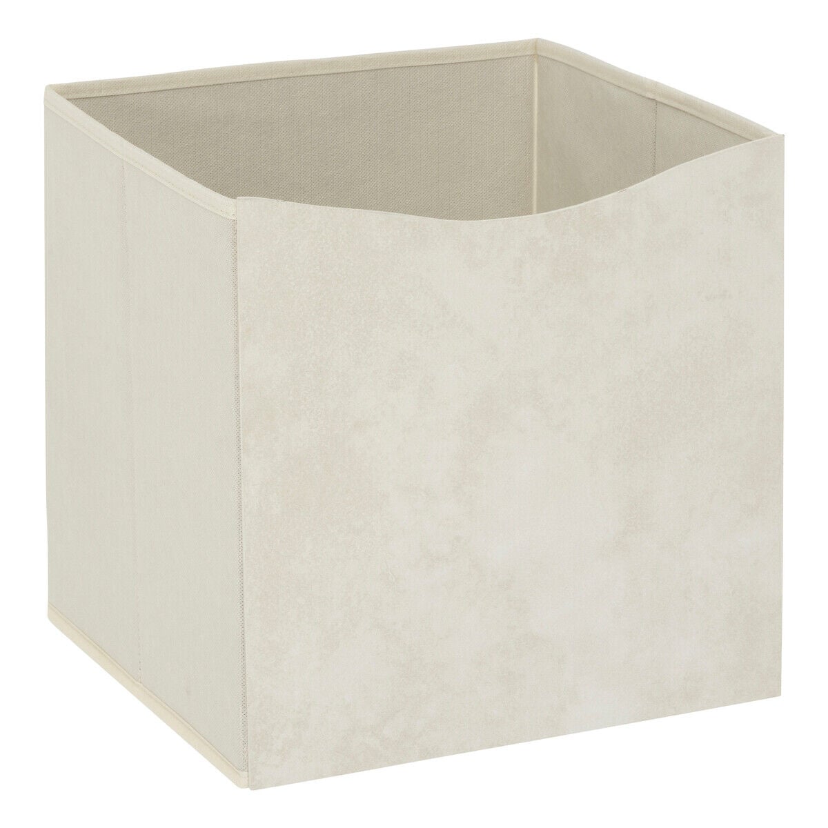 Caixa de arrumação bege efeito pedra 31x31cm, , large