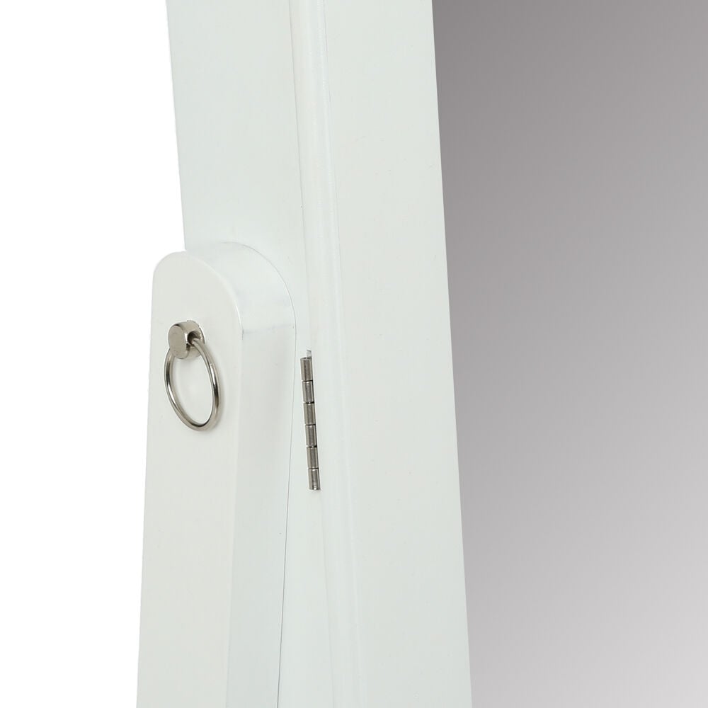 Espelho de chão com móvel de bijuteria branco 145cm, , large